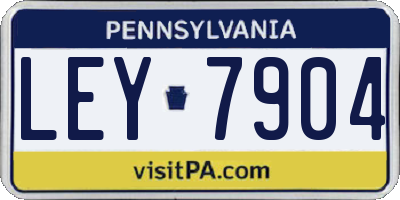 PA license plate LEY7904