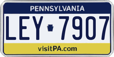 PA license plate LEY7907