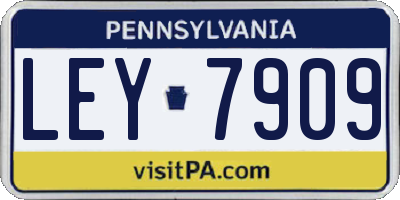 PA license plate LEY7909