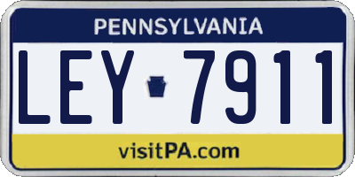 PA license plate LEY7911