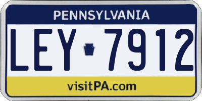 PA license plate LEY7912
