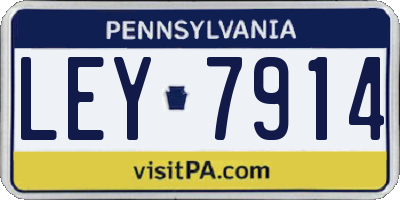 PA license plate LEY7914