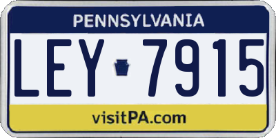 PA license plate LEY7915