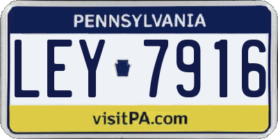 PA license plate LEY7916