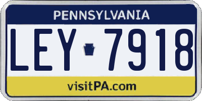 PA license plate LEY7918