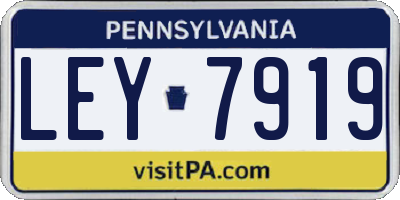 PA license plate LEY7919
