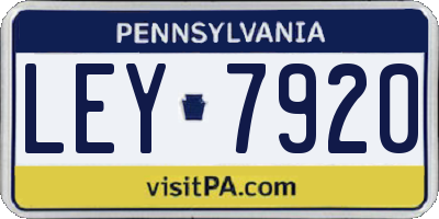 PA license plate LEY7920