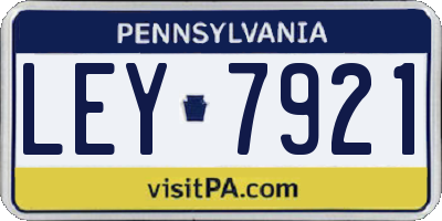PA license plate LEY7921