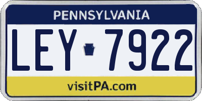 PA license plate LEY7922