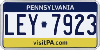 PA license plate LEY7923
