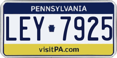 PA license plate LEY7925