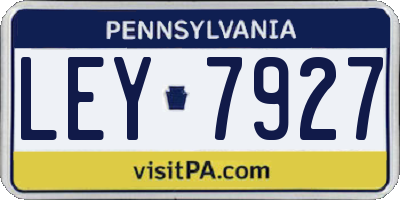 PA license plate LEY7927