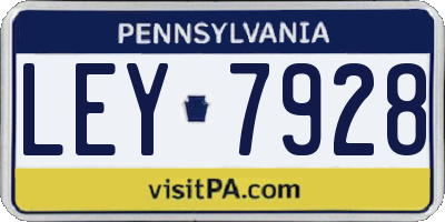 PA license plate LEY7928