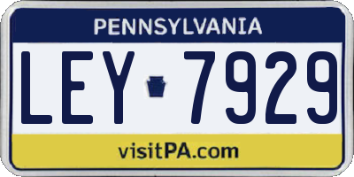 PA license plate LEY7929