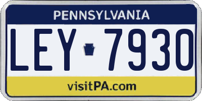 PA license plate LEY7930