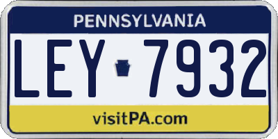 PA license plate LEY7932