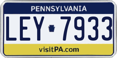 PA license plate LEY7933