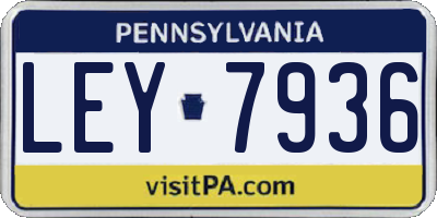 PA license plate LEY7936