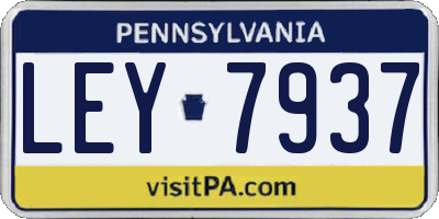PA license plate LEY7937