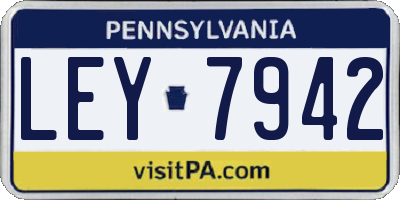 PA license plate LEY7942