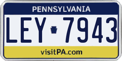 PA license plate LEY7943