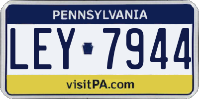 PA license plate LEY7944