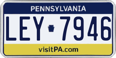 PA license plate LEY7946