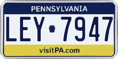 PA license plate LEY7947
