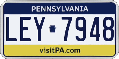 PA license plate LEY7948