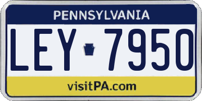 PA license plate LEY7950