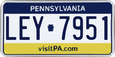 PA license plate LEY7951