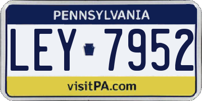 PA license plate LEY7952