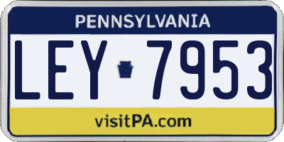 PA license plate LEY7953