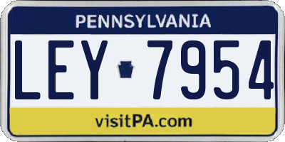 PA license plate LEY7954