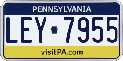 PA license plate LEY7955