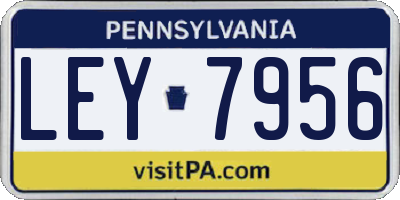 PA license plate LEY7956