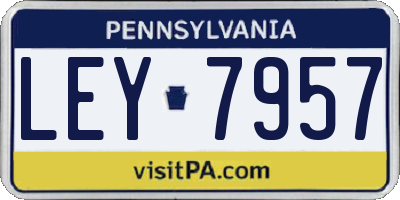 PA license plate LEY7957