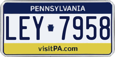 PA license plate LEY7958