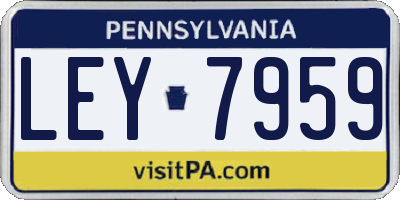 PA license plate LEY7959