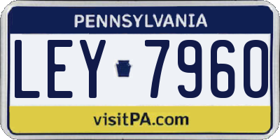 PA license plate LEY7960