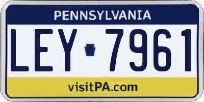 PA license plate LEY7961
