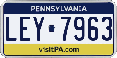 PA license plate LEY7963
