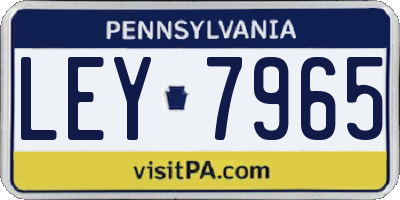 PA license plate LEY7965