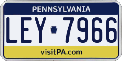 PA license plate LEY7966
