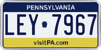 PA license plate LEY7967