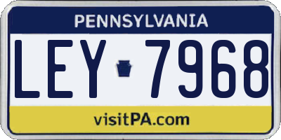 PA license plate LEY7968