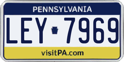 PA license plate LEY7969