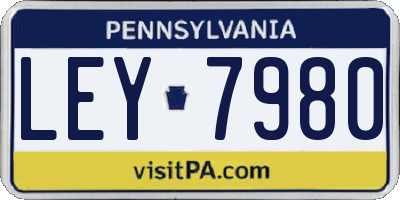 PA license plate LEY7980