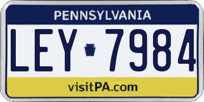 PA license plate LEY7984