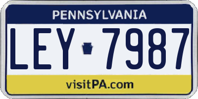 PA license plate LEY7987